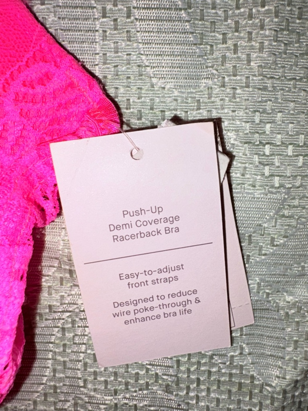 Auden Bright Hot Pink Lace Underwire Bra - Picture 4 of 6